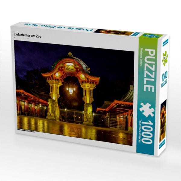 CALVENDO Puzzle Elefantentor am Zoo 1000 Teile Lege-Größe 64x48cm Foto-Puzzle für glückliche Stunden