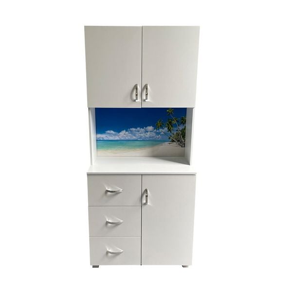 HTI-Living Schrank Blanca Wellness Palmen weiß, Motiv Schrank Blanca Wellness Palmen weiß, Motiv