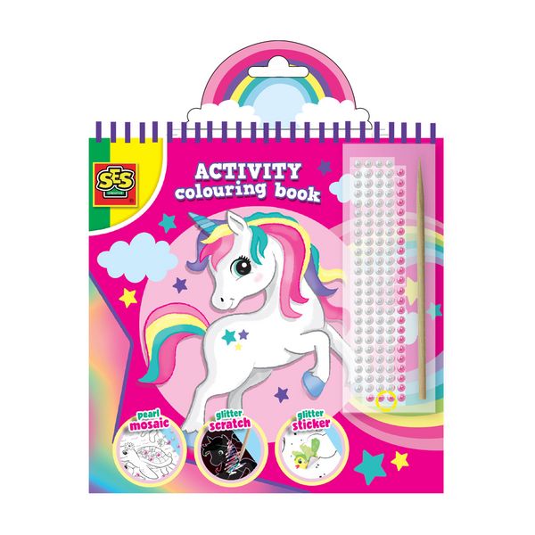 SES CREATIVE Malbuch Activity 3in1 Glitzer