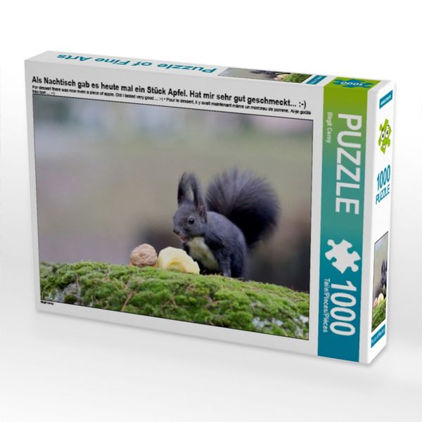 CALVENDO Puzzle Als Nachtisch gab es heute mal ein Stück Apfel. Hat mir sehr gut geschmeckt... :-) 1000 Teile Lege-Größe 64x48cm Foto-Puzzle für glückliche Stunden