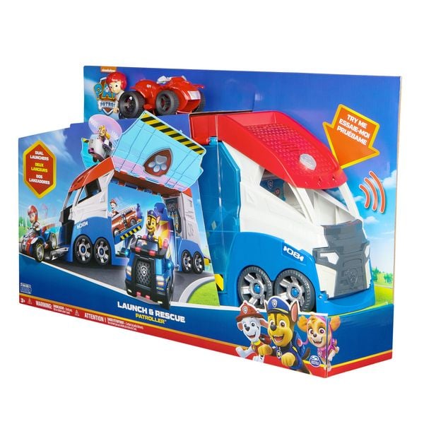 PAW Patrol – Launch'n Rescue PAW Patroller Teamfahrzeug mit neuen Funktionen, inkl. Ryder-Figur und 1 Basis-Fahrzeug