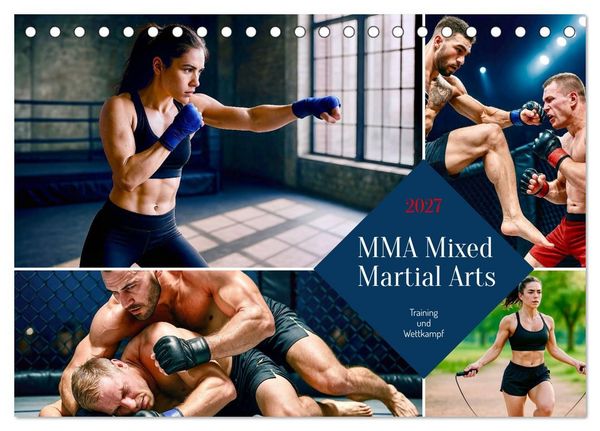 MMA Mixed Martial Arts (Tischkalender 2027 DIN A5 quer), CALVENDO Monatskalender