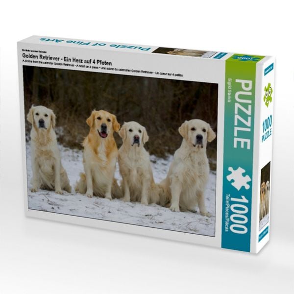 CALVENDO Puzzle Ein Motiv aus dem Kalender Golden Retriever - Ein Herz auf 4 Pfoten 1000 Teile Lege-Größe 64x48cm Foto-Puzzle für glückliche Stunden