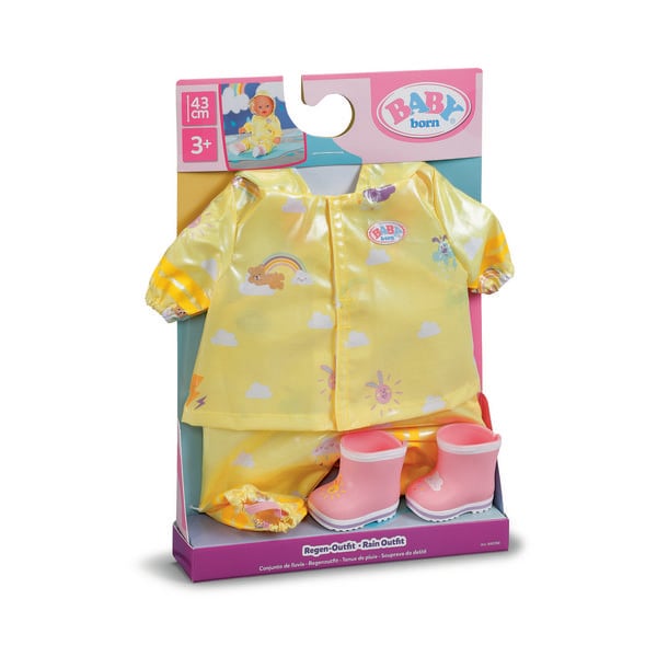 Zapf Creation BABY born Puppenkleidung Regen-Outfit gelb 43cm