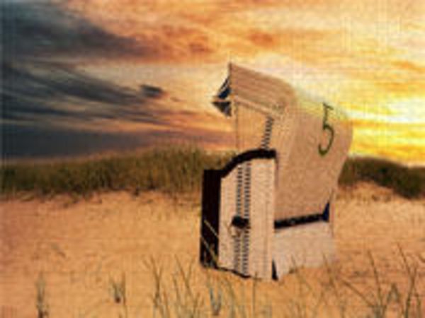 CALVENDO Puzzle Strandkorb auf Amrum 1000 Teile Lege-Größe 64x48cm Foto-Puzzle für glückliche Stunden