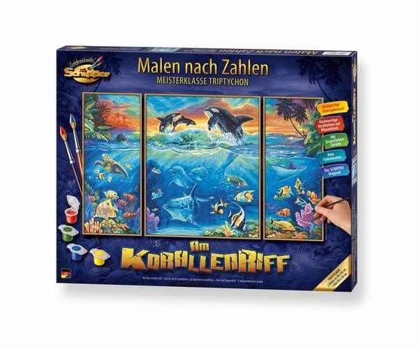 Schipper Malen nach Zahlen: Am Korallenriff, 50 x 80 cm, Triptychon
