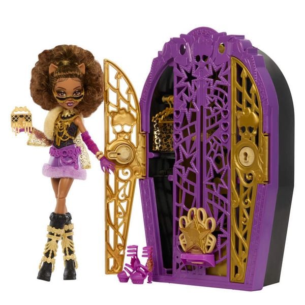 Monster High Skulltimate Secrets Hauntlywood-Mysteries-Spielset, Clawdeen Wolf Puppe mit mehr als 19 Überraschungen
