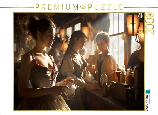 CALVENDO Puzzle Mädchen über dem Saloon im wilden Westen 2000 Teile Lege-Größe 90x67cm Foto-Puzzle für glückliche Stunden