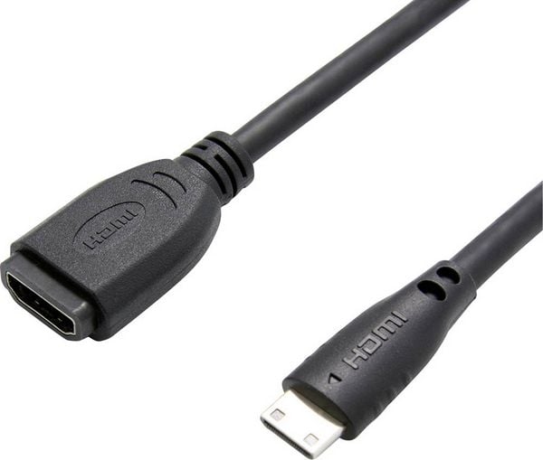 Value HDMI Verlängerungskabel HDMI-Mini-C Stecker, HDMI-A Buchse 0.15 m Schwarz 12.99.3120 HDMI-Kabel