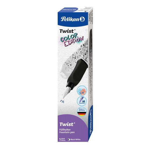 Pelikan Füller Twist Color Edition P457 M schwarz/weiß Faltschachtel