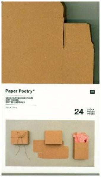 Adventskalender Boxen Kraftpapier, 24 Stück