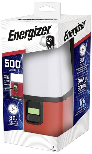 Energizer E304157700 360° Camping LED Camping-Laterne 500lm batteriebetrieben Rot/Schwarz