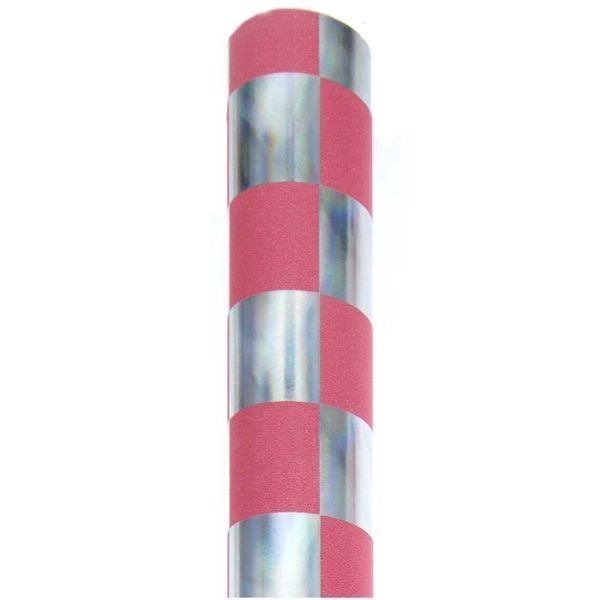 Geschenkpapier Schachbrett, Neon Pink/Silber, MIX, 70cm x 2m, 80 gsm ungestrichenes Papier