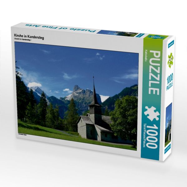 CALVENDO Puzzle Kirche in Kandersteg 1000 Teile Puzzle quer 1000 Teile Lege-Größe 64 × 48 cm Foto-Puzzle für glückliche Stunden