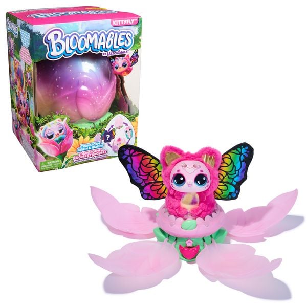Bloomables von Hatchimals - Kittyfly, Interaktives Spielzeug mit Überraschung, doppelter Verwandlung und über 100 Geräuschen und Reaktionen