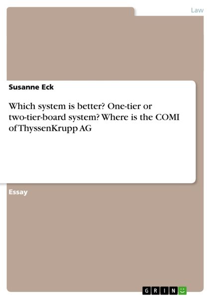 Which system is better? One-tier or two-tier-board system? Where is the COMI of ThyssenKrupp AG