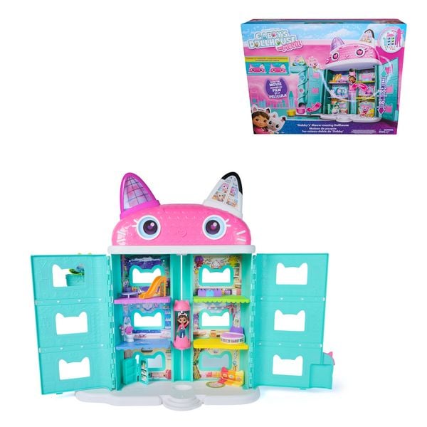 Gabby’s Dollhouse: Der Film – Puppenhaus zum Kinofilm, über 60 cm groß, mit Gabby-Figur & Dollhouse Zubehör, für Kinder ab 3 Jahren
