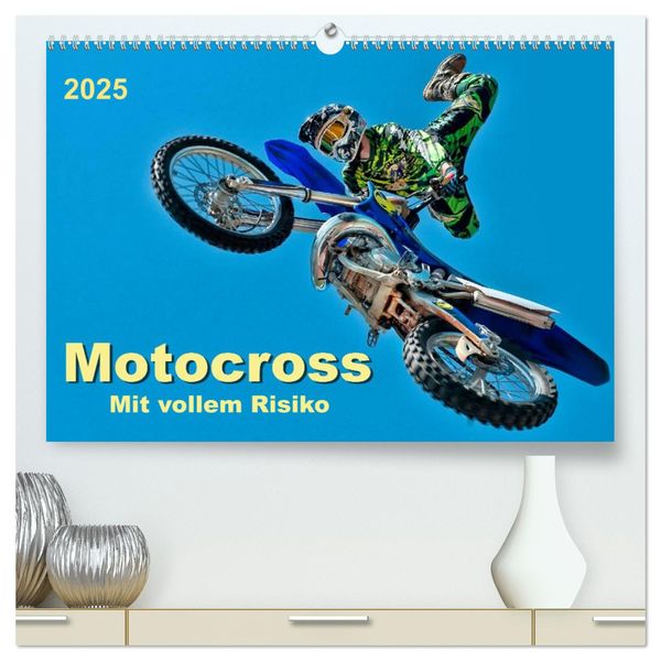 Motocross - mit vollem Risiko (hochwertiger Premium Wandkalender 2025 DIN A2 quer), Kunstdruck in Hochglanz