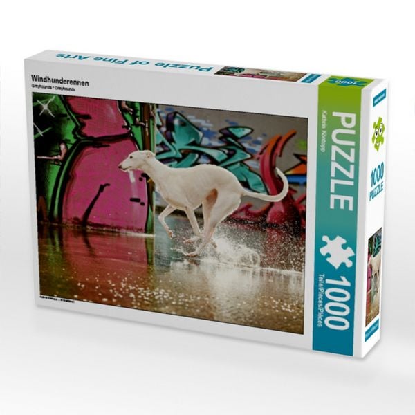 CALVENDO Puzzle Windhunderennen 1000 Teile Puzzle quer 1000 Teile Lege-Größe 64 × 48 cm Foto-Puzzle für glückliche Stunden