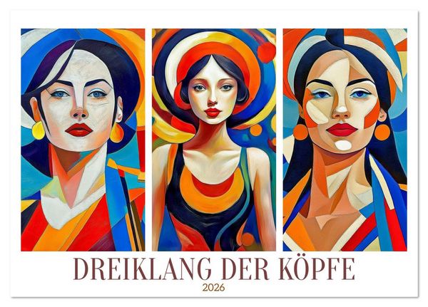 Dreiklang der Köpfe (Tischkalender 2026 DIN A5 quer), CALVENDO Monatskalender