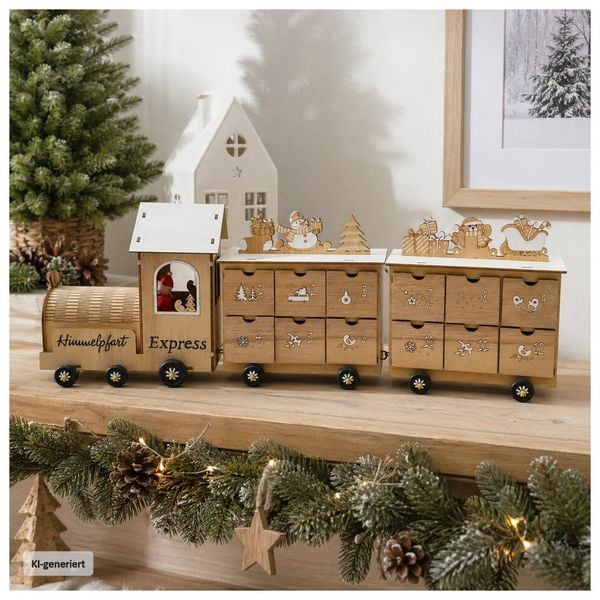 HTI-Living Adventskalender Weihnachtszug Natur Adventskalender Weihnachtszug Natur