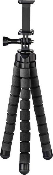 Hama Flex Dreibeinstativ 1/4 Zoll Arbeitshöhe=9 - 26 cm Schwarz Für Smartphones und GoPro