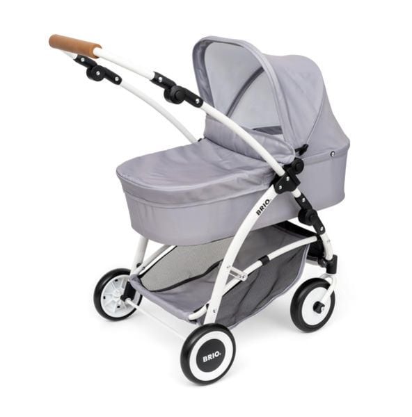 BRIO 24902 Puppenwagen Spin Grau mit Schwenkrädern - Stylisher Puppenwagen mit realistischen Spielfunktionen - Empfohlen für Kinder ab 3 Jahren