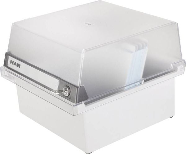 HAN SPECIAL EDITION 965-S-631 Karteikasten Lichtgrau max. Anzahl der Karten: 800 Karten DIN A5 quer mit Schloss