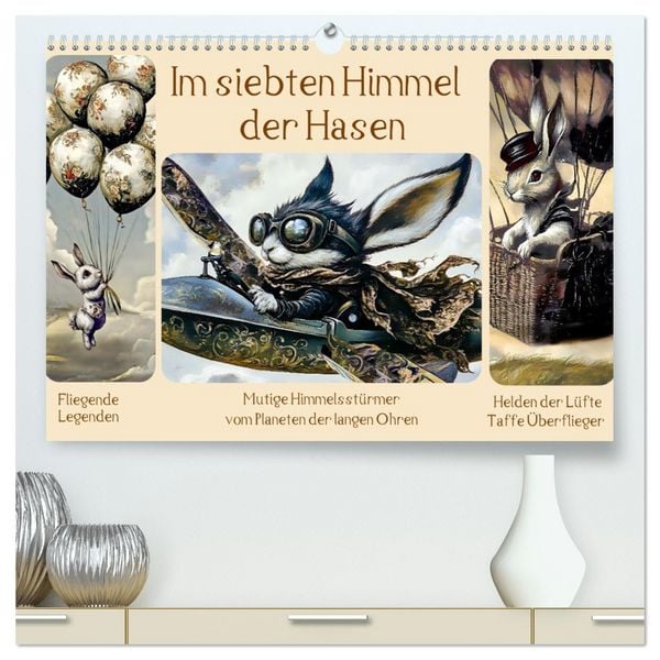 Im siebten Himmel der Hasen (hochwertiger Premium Wandkalender 2026 DIN A2 quer), Kunstdruck in Hochglanz