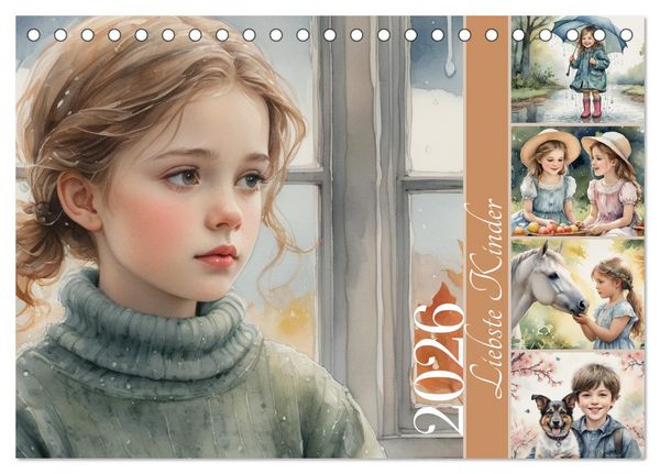Liebste Kinder (Tischkalender 2026 DIN A5 quer), CALVENDO Monatskalender