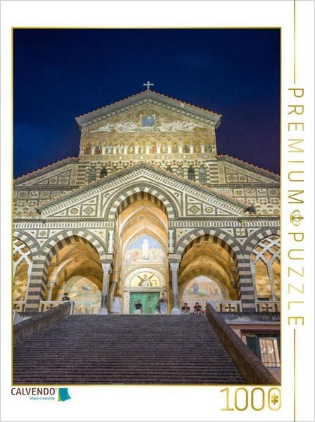 CALVENDO Puzzle Dom von Amalfi bei Nacht 1000 Teile Lege-Größe 64x48cm Foto-Puzzle für glückliche Stunden