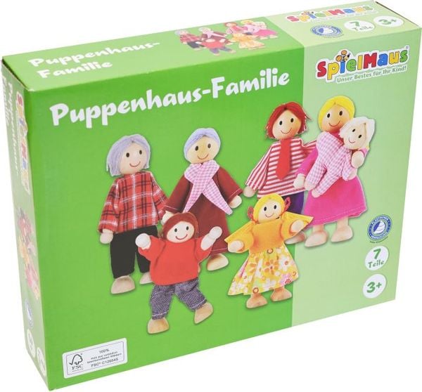 SpielMaus Holz Puppenhaus Familie