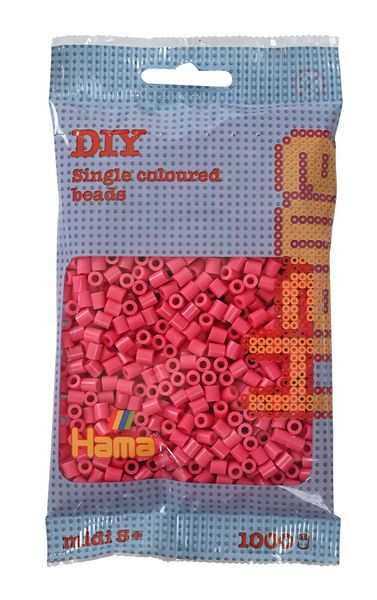Hama 207-121 - DIY Bügelperlen Midi 5+, ca. 1000 Stück, Pink