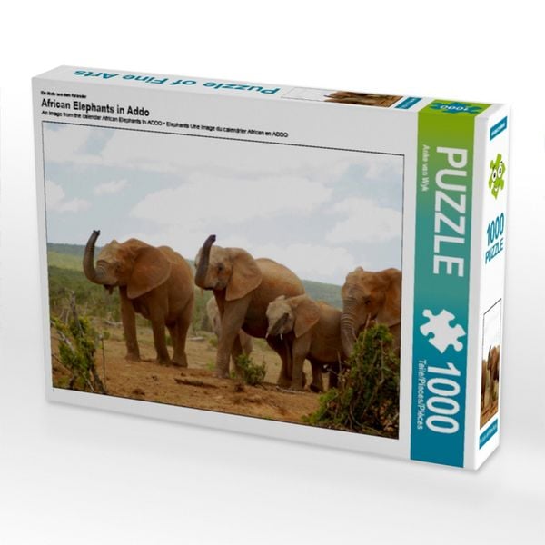 CALVENDO Puzzle Ein Motiv aus dem Kalender African Elephants in Addo 1000 Teile Lege-Größe 64x48cm Foto-Puzzle für glückliche Stunden
