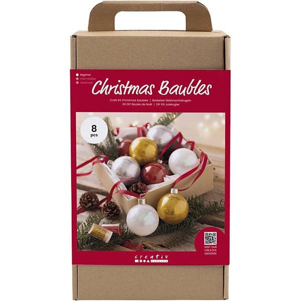 Creativ Company DIY Sets Dekoartikel Kreativ Set Weihnachtskugeln, Glitter, Kreativ Box