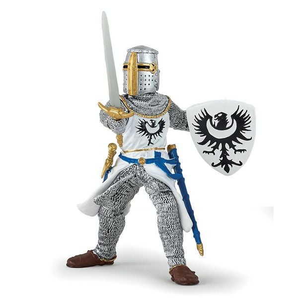 Spielfigur Weißer Ritter mit Schwert 10cm