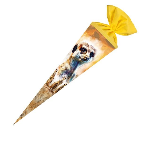 Nestler Schultüte Erdmännchen rund mit Filzverschluss 70cm