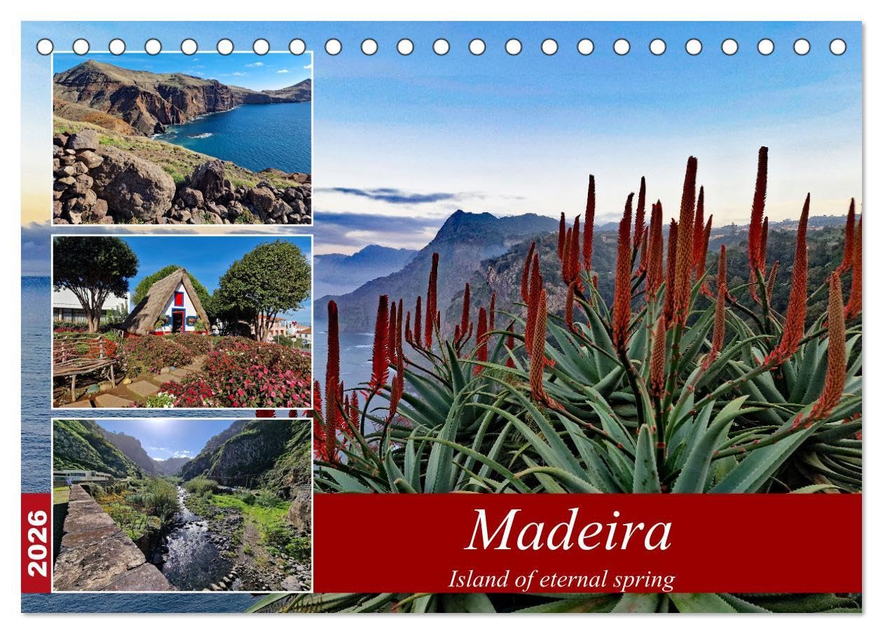 Madeira island of eternal spring (Desk Calendar 2026 DIN A5 landscape), CALVENDO 12 Month DeskCalendar: The enchanting flower island in the Atlantic