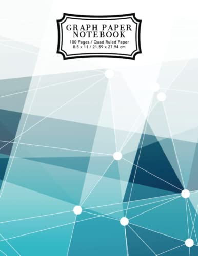 Graph Paper Notebook: Blue Abstract Lines | Grid Paper Composition Notebook, Graphing Paper, Quad Ruled (Math and Science Notebooks, Band 1)