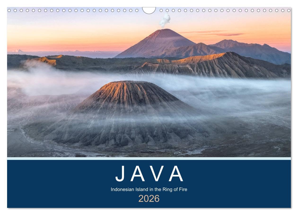 Java, Indonesian Island in the Ring of Fire (Wall Calendar 2026 DIN A3 landscape), CALVENDO 12 Month Wall Calendar: Java is a fascinating island in ... active volcanoes and impressive temples.