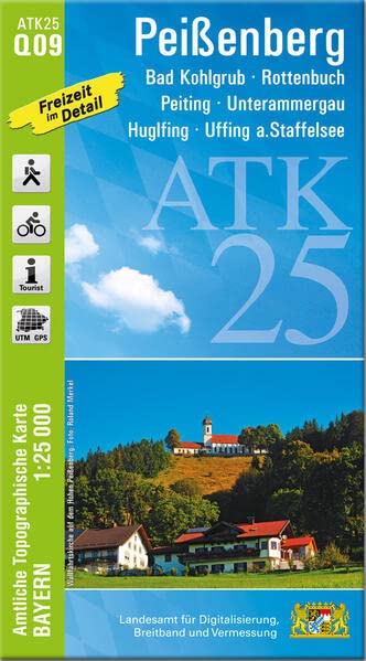 ATK25-Q09 Peißenberg (Amtliche Topographische Karte 1:25000): Bad Kohlgrub, Rottenbuch, Peiting, Unterammergau, Huglfing, Uffing a.Staffelsee (ATK25 Amtliche Topographische Karte 1:25000 Bayern)