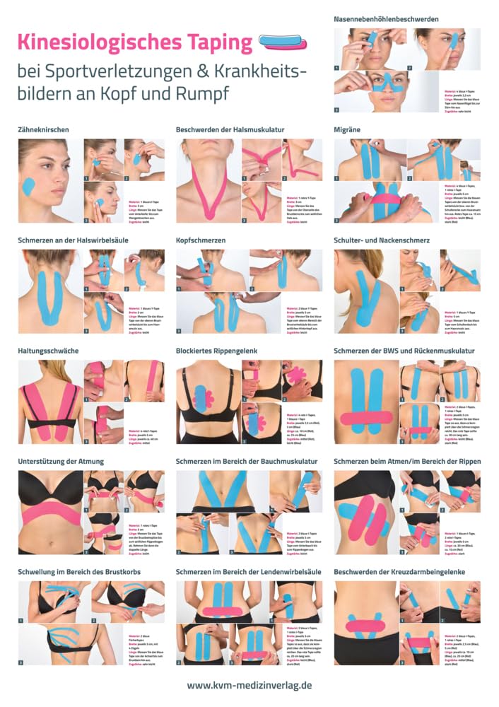 Poster Kinesiologisches Taping (3 Poster im Set): bei Sportverletzungen und Krankheitsbildern