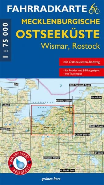 Fahrradkarte Mecklenburgische Ostseeküste Wismar - Rostock: Mit Tourentipps. Wasser- und reißfest. (Fahrradkarten)