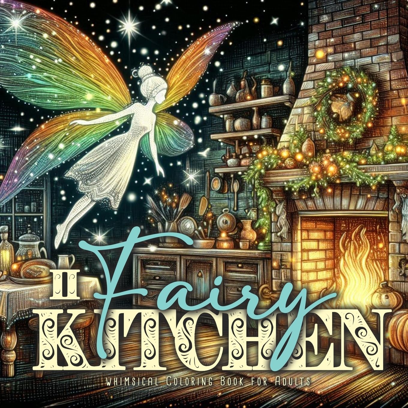 Fairy Kitchen Coloring Book for Adults 2: Fairies Coloring Book Grayscale Fairy Grayscale Coloring Book for Adults Kitchen | cute vintage fairy kitchens (Fairies Coloring Books, Band 10)