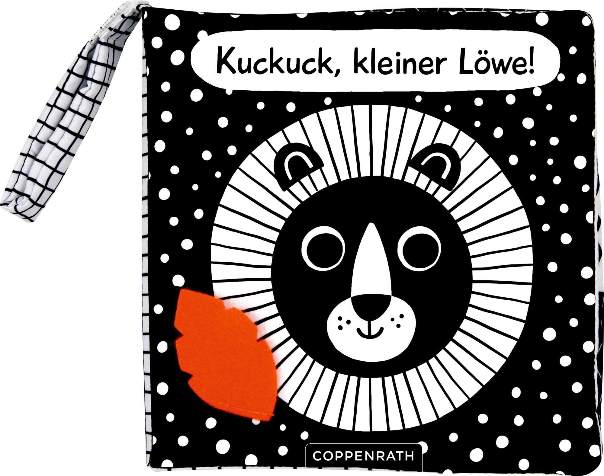 Babys kuschelweiches Kontrastbuch (Stoffbuch): Löwe: Mit Spiegel und Stoffklappen: Schwarz-Weiß-Bilder für Babys ab 1 Monat mit Knistereffekt für erste Sinneseindrücke (Fühlen und die Welt begreifen)
