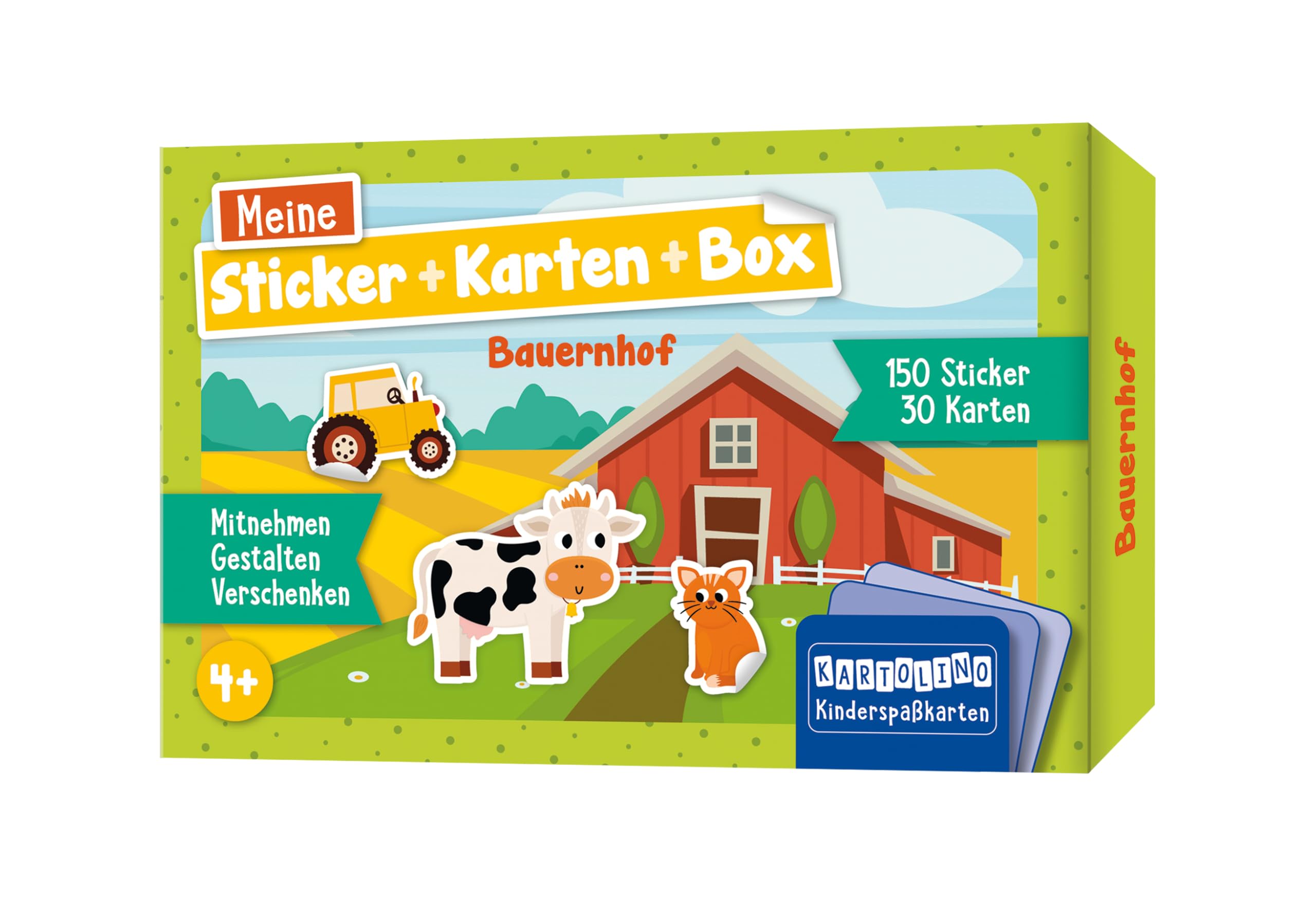 Meine Sticker + Karten + Box - Bauernhof: Mitnehmen, gestalten, verschenken (KARTOLINO Kinderspaßkarten: Meine Sticker+Karten+Box)