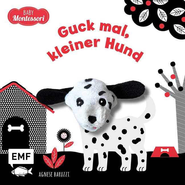 Kontrastbuch für Babys mit Fingerpuppe: Guck mal, kleiner Hund: Pappbilderbuch zur spielerischen Förderung des Seh- und Wahrnehmungsvermögens von Babys und Kleinkindern nach Montessori