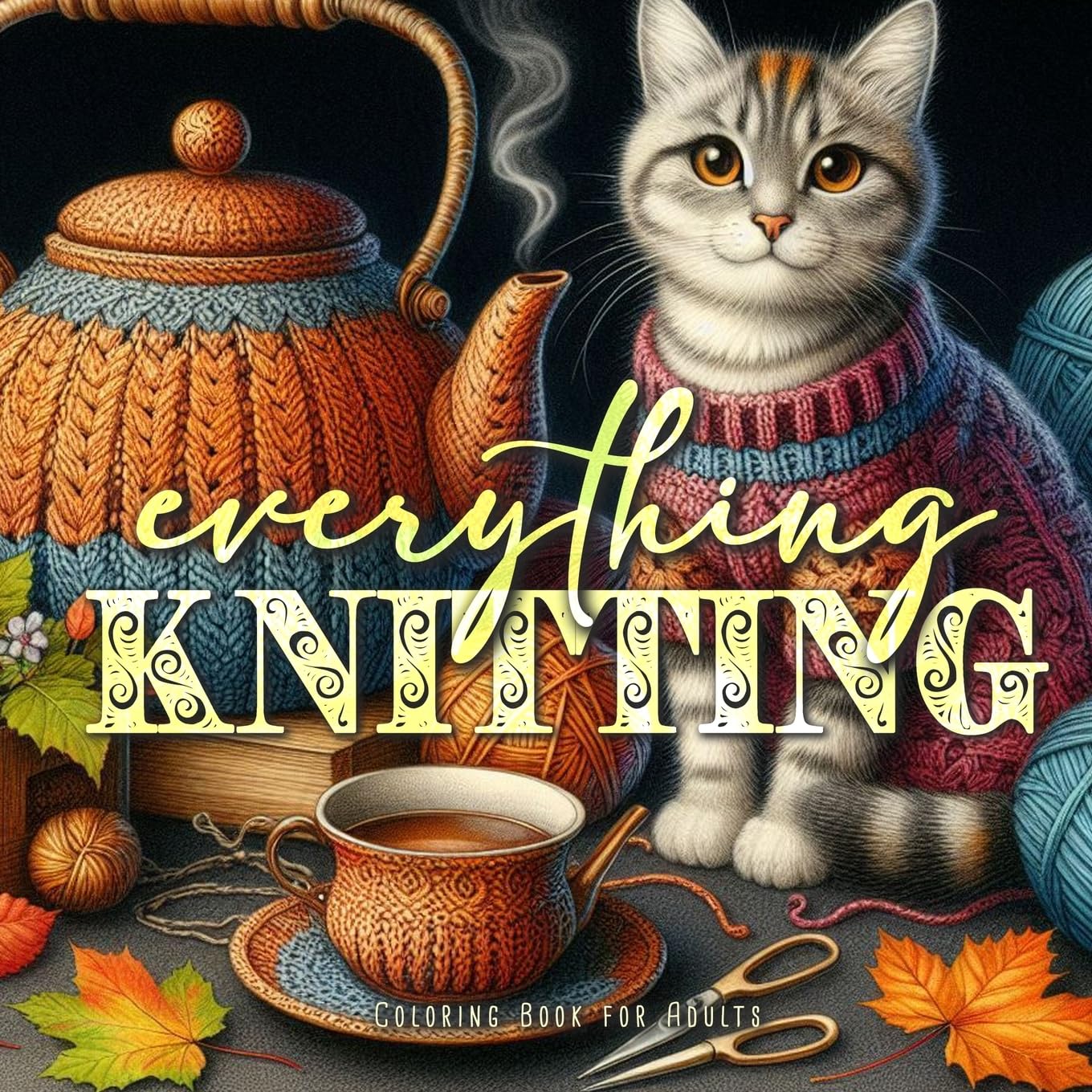 All Knitting Coloring Book for Adults: Autumn Coloring Book for Adults | knitted fashion coloring book needlework winter fashion coloring book