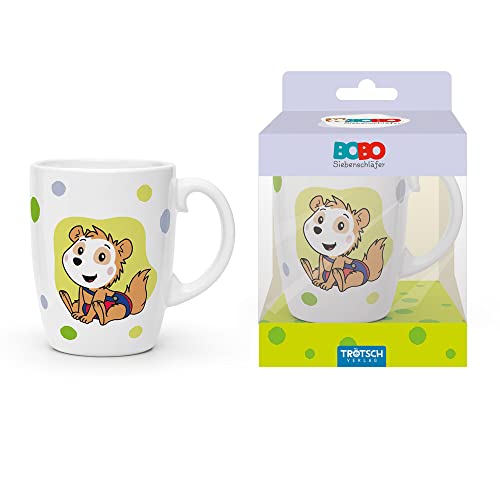 Trötsch Bobo Siebenschläfer Kindertasse grün Geschenktasse aus Porzellan: Kindergeschirr Tasse Porzellan Geschenk Geschenkidee Kinder Lieblingstasse
