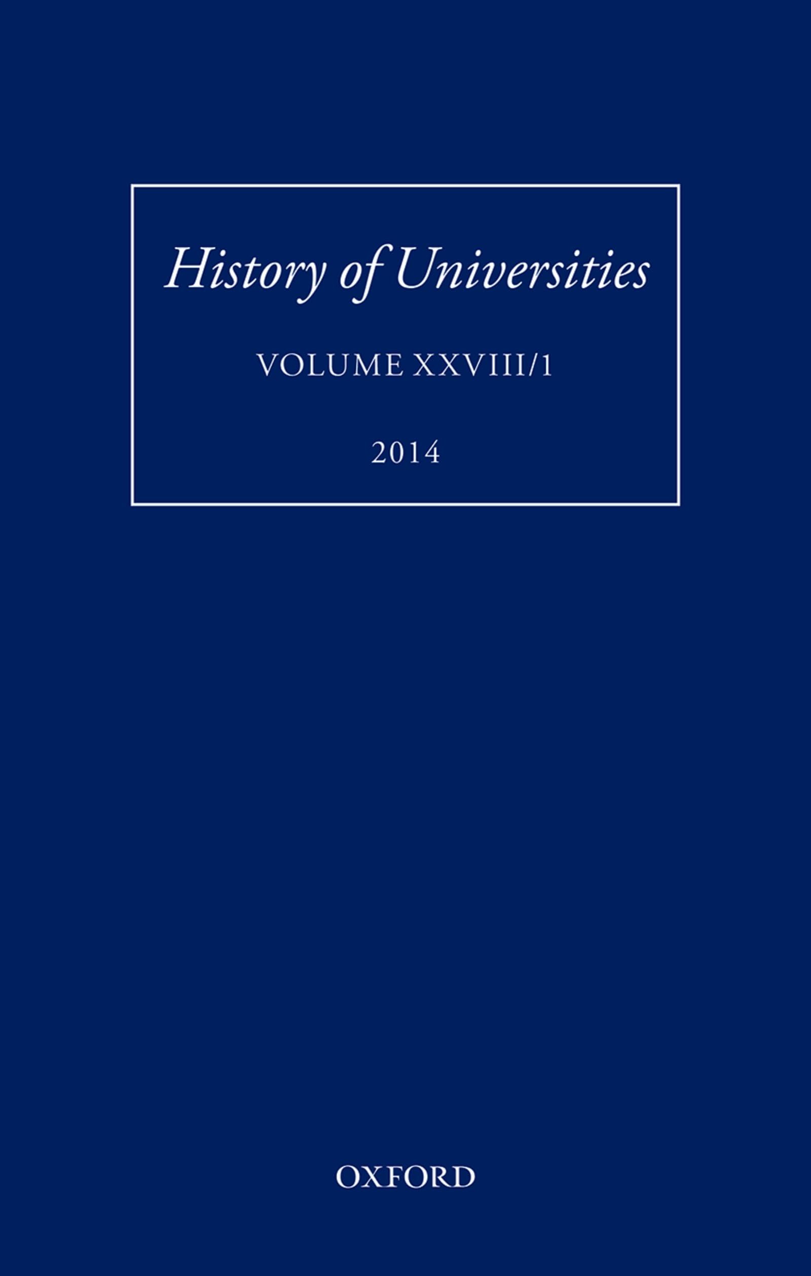 History of Universities: Volume XXVIII/1